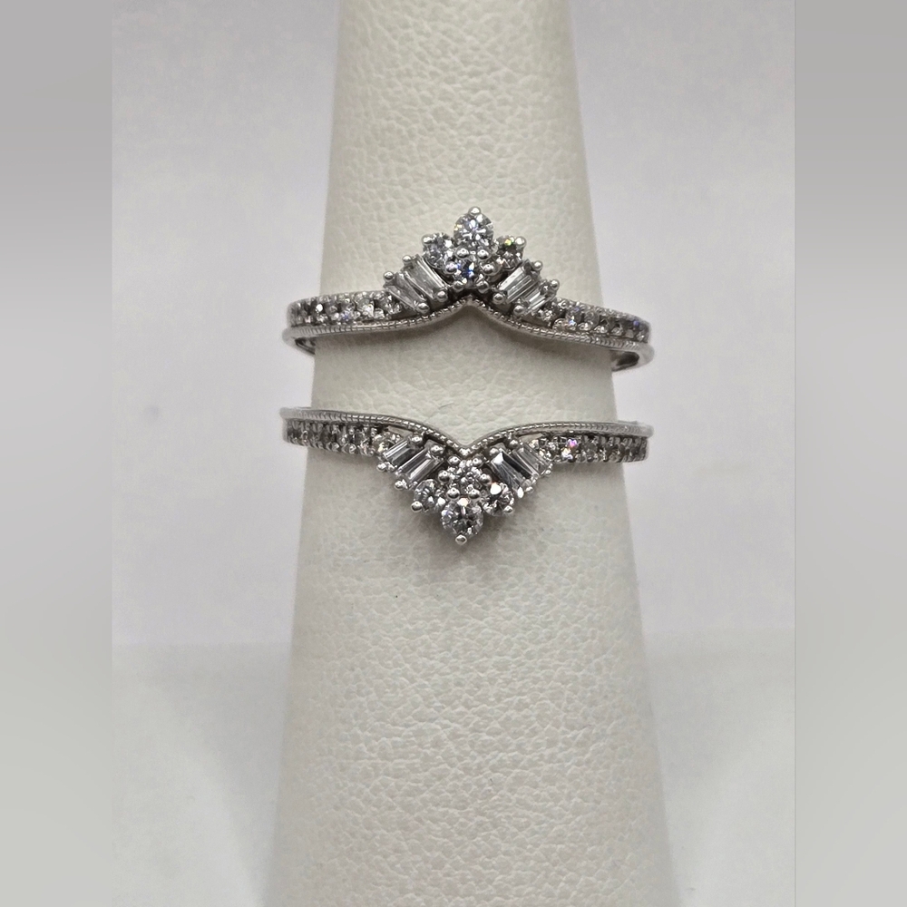 14K White Gold Diamond Enhancer Ring Wrap Guard Size 7 $1,990 Retail!!